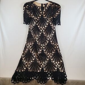 NWT Midnight Velvet Malisa Allover Lace Black Formal Wedding Funeral Dress Sz 6